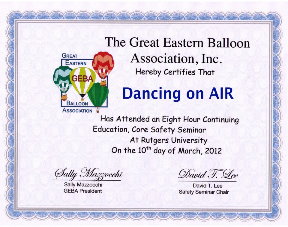 Dancing On Air - Hot Air Balloon Crew Members